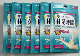 【×6袋セット送料込】ライオン 休足時間 足すっきりシート 6枚入　お風呂上がりや寝る前などに貼るだけで、足すっきりさわやか 1日はたらいた足ひんやりリフレッシュ(4903301138532)