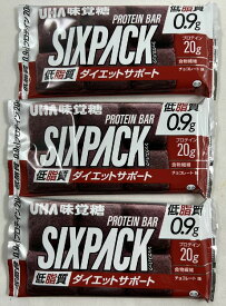 【×3袋セットメール便送料込】UHA味覚糖 SIXPACK シックスパック プロテインバー チョコレート味 1袋 25%OFF 低脂質(4902750904361)