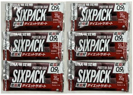 【×6袋セットメール便送料込】UHA味覚糖 SIXPACK シックスパック プロテインバー チョコレート味 1袋 25%OFF 低脂質(4902750904361)