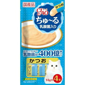 【送料無料・まとめ買い×6個セット】いなば チャオ ちゅ〜る 乳酸菌入り かつお(14g*4本入)