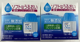 【×2個 送料込(定形外郵便)】ロートソフトワン点眼液 5ml×4本 目の薬　目薬(4987241138319)