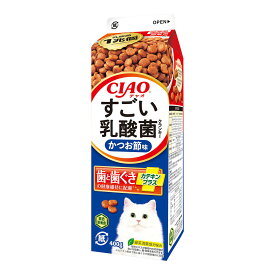 【送料込・まとめ買い×8個セット】いなば CIAO チャオ すごい乳酸菌クランキー 牛乳パック かつお節味 400g