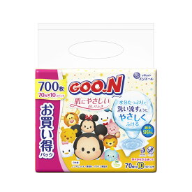 【送料込・まとめ買い×4個セット】大王製紙 エリエール グーン 肌にやさしい おしりふき 70枚 × 10P