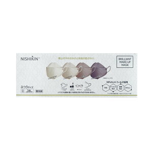【送料込・まとめ買い×8個セット】NISHIKIN MAKEUPMASK 28枚入り 4色×7枚 3D 立体型 02番 不織布マスク 血色マスク 個包装