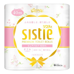 【送料込・まとめ買い×6個セット】日本製紙クレシア クリネックス システィ 4ロール ダブル ハピネスピンク トイレットペーパー