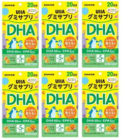【×6個セット送料無料込】味覚糖 グミサプリKIDS DHA 20日分成長期のお子様の栄養補助に DHA EPA ルテイン 4902750696846