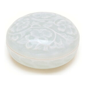 日本香堂 香合 青磁唐草彫 有田焼