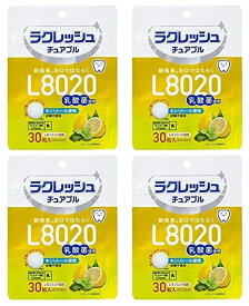 【×4袋セット送料込】ジェクス L8020 乳酸菌 ラクレッシュチュアブル レモンミント風味 30粒入