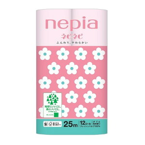 【送料込・まとめ買い×6個セット】王子ネピア ネピア ネピネピ トイレットロール 12ロール ダブル 桜 25m