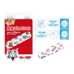 【×6個 配送おまかせ】スケーター QQB1 救急ばんそうこう トム&ジェリー Mサイズ 20枚入り