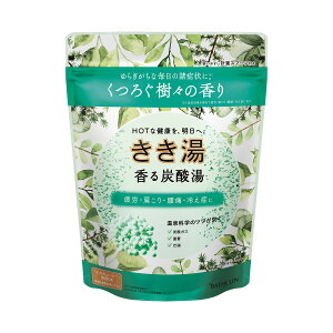 【送料込・まとめ買い×12個セット】バスクリン きき湯 香る炭酸湯 樹々の香り 薬用 入浴剤 360g
