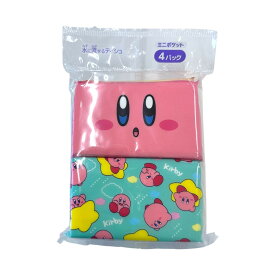 【送料込・まとめ買い×6個セット】ダイレイ 星のカービィ ミニポケットティシュ 4パック入 水に流せる ポケットティッシュ ※柄は選べません