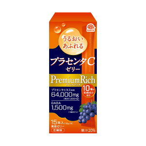 【送料込・まとめ買い×6個セット】アース製薬 うるおいあふれる プラセンタC ゼリー プレミアムリッチ 巨峰味 15本入