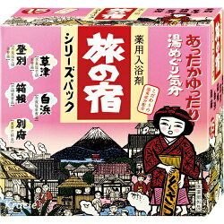 【送料無料・まとめ買い4個セット】クラシエ旅の宿とうめい湯シリーズパック15包入登別25g*3包、草津25g*3包、箱根25g*3包、白浜25g*3包、別府25g*3包(入浴剤お風呂)