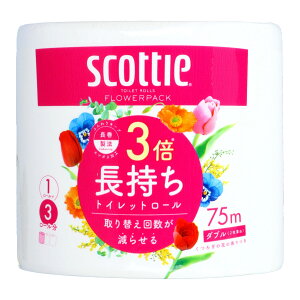 【送料込・まとめ買い×6個セット】日本製紙 クレシア スコッティ フラワーパック 3倍長持ち 1ロール