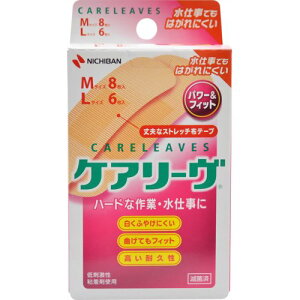 ニチバン ケアリーヴ パワー&フィット 2サイズ 14枚入 CLP142 作業用強力布タイプ 絆創膏
