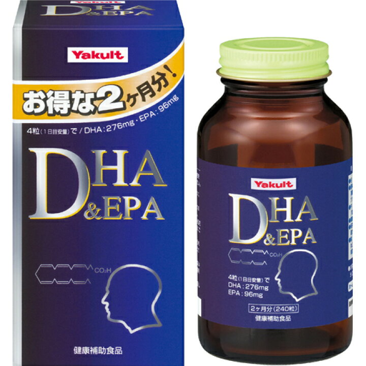 楽天市場】【ヤクルトヘルスフーズ】ヤクルト DHA&EPA 徳用 240粒 