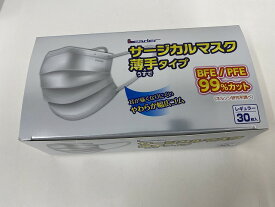 【送料込・まとめ買い×6個セット】日進医療器 リーダー サージカルマスク 薄手 レギュラー 30枚入　薄手タイプの夏用マスク (4955574723229 )