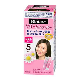 【送料無料・まとめ買い8個セット】花王 ブローネクリームヘアカラー 5 栗色 80g