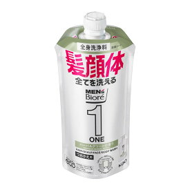 【サマーセール】花王 メンズビオレ ONE オールインワン全身洗浄料 ハーバルグリーンの香り つめかえ用 340ml