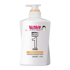 花王 メンズビオレ ワン ( ONE ) オールインワン 全身洗浄料 髪・肌なめらかタイプ フローラルサボンの香り ポンプ 480ml