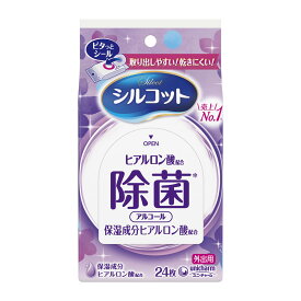 【送料無料・まとめ買い×6個セット】ユニ・チャーム シルコット 除菌ウェットティッシュ アロエエキス入り アルコール配合 外出用 24枚入