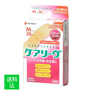 【送料込】ニチバン ケアリーヴ パワー&フィット Mサイズ 26枚入 CLP26M 作業用強力布タイプ 絆創膏 1個