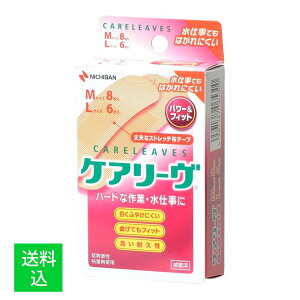 【送料込】ニチバン ケアリーヴ パワー&フィット 2サイズ 14枚入 CLP142 作業用強力布タイプ 絆創膏 1個