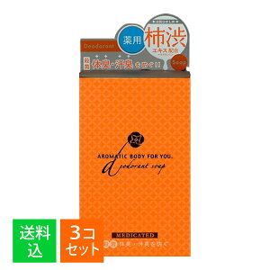【×3個セット メール便送料込】ペリカン石鹸 薬用 デオドラント アロマティックソープ 柿渋エキス配合 100g