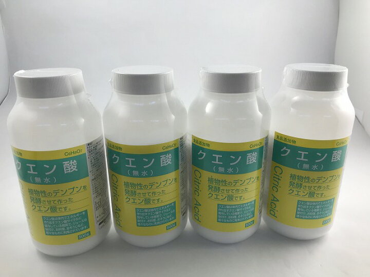 楽天市場 4個セット送料無料 大洋製薬 食品添加物 クエン酸 結晶 500g ケンコウlife