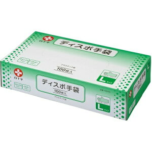 【送料無料・まとめ買い×6個セット】白十字 ディスポ手袋 Lサイズ 100枚入