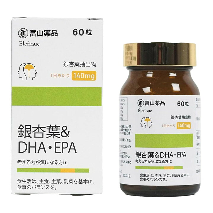 楽天市場】富山薬品 銀杏葉&DHA・EPA 60粒 : ケンコウlife