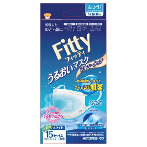 【送料込・まとめ買い×8個セット】玉川衛材 フィッティ うるおいマスク シルキータッチ ふつう ホワイト 15セット マスク