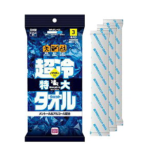 【×2個 配送おまかせ】ハダリキ HADARIKI EXC 超冷 大判 ウエットタオル 3本入 ウェットシート