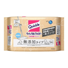 【送料込・まとめ買い×8個セット】花王 クイックルワイパー 立体吸着 ウエットシート 無添加タイプ 24枚入 フロア用 そうじシート