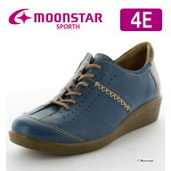 ムーンスター スポルス レディース コンフォート シューズ SP2401 ブルーC moonstar 幅広 4E 撥水加工 フ…