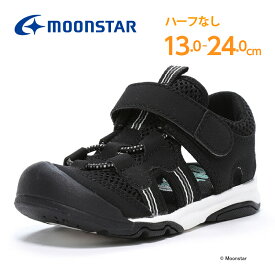 【5/3-5/6 10％OFFクーポン】ムーンスター 【2024年夏新作】 子供靴 キッズ ジュニア サンダル MF S013C ブラック moonstar 男の子 女の子