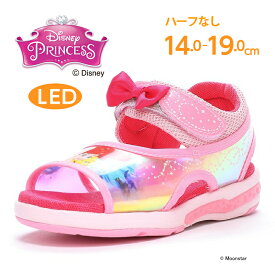 ディズニー アリエル 【2024年夏新作】 子供靴 キッズ サンダル DN C1332 ピンク moonstar ムーンスター LED搭載 女の子