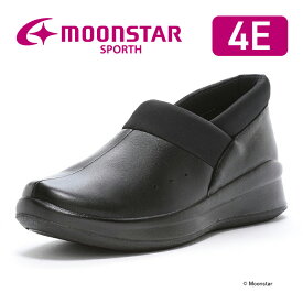 【1/18 00:00-23:59 10%OFFクーポン】ムーンスター スポルス レディース コンフォート シューズ moonstar 幅広 4E 撥水加工 国産 日本製 おしゃれ 母の日 梅雨 黒【セール再値下げ50%OFF】SP2003 ブラック
