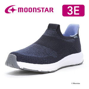 ムーンスター レディース ウォーキング スニーカー moonstar 3E 抗菌防臭 SNGY L25 ネイビー