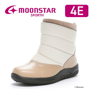 ムーンスター スポルス レディース コンフォート シューズ SP2711NSR ベージュ moonstar 幅広 4E ガラス防滑底 スぺラン 撥水加工