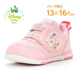 ディズニー ミニーマウス 子供靴 ベビー シューズ DN B1318 ローズ ムーンスター moonstar 女の子 ピンク