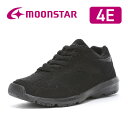 【ポイント20倍11/11(火) 9:59まで】ムーンスター レディース ウォーキング スニーカー moonstar 幅広 4E 抗菌防臭 ファスナー付 足裏まくら【2025年春新作】SPLT AML114 ブラック