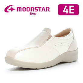 ムーンスター イブ レディース コンフォート シューズ moonstar 幅広 4E ガラス防滑 母の日【2025年春新作2月3日発売】EVE 196 アイボリーコンビ