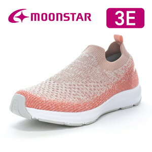 ムーンスター moonstar レディース ウォーキング スニーカー 22-25cm 3E 抗菌防臭 母の日 ワイド設計 衝撃吸収 耐摩耗ソール おしゃれ 通勤【2025年秋新作9月1日発売】SNGY L22 ピーチ