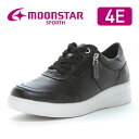 ムーンスター スポルス レディース コンフォート シューズ moonstar 幅広 4E 撥水加工 国産 日本製 ファスナー付 おしゃれ 黒 梅雨【2025年秋新作8月7日発売】SP9008 ブラック