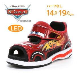 ディズニー ピクサー カーズ ライトニング・マックィーン 子供靴 キッズ サンダル LED搭載 光る ムーンスター moonstar 男の子【2026年春新作4月1日発売】DN C1375LE レッド