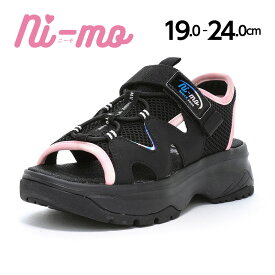 ムーンスター ニーモ 子供靴 ジュニア サンダル 厚底 moonstar ni-mo ＃スタイルアップ見せ 女の子 黒【2026年春新作4月1日発売】NM J154 ブラック