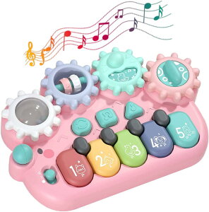 聴覚発 指先訓練 知育玩具 子供おもちゃ 13曲 5種類動物音 音と光 楽器 赤ちゃん おもちゃ キーボード キッズ ハリネズミ 多機能
