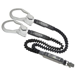 タイタン フルハーネス用伸縮式ダブルランヤード EXJ(黒黒) フルハーネスヨウランヤード EXJ HL-EBW